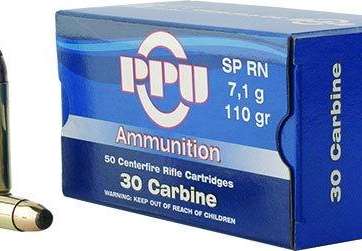 PPU Rifle Ammunition .30 Carbine 110 gr SP 1990 fps 50/ct