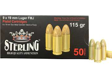 STERLING 9MM 115GR FMJ BRASS 50/1000