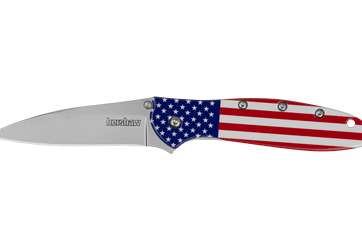 KERSHAW LEEK 3" USA FLAG/SLV