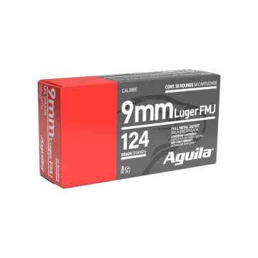 Aguila Handgun Ammunition 9mm Luger 124 gr FMJ 1115 fps 50/ct
