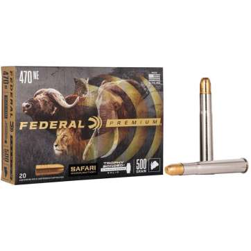 Federal Premium Cape-Shok Rifle Ammunition .470 Nitro 500 gr TBSS 2150 fps - 20/ct