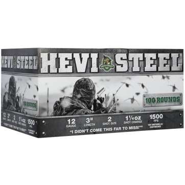 HEVI-Shot HEVI-Steel Shotshells 12ga 3" 1-1/4oz 1500 fps #2 100/ct