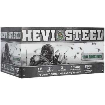 HEVI-Shot HEVI-Steel Shotshells 12ga 3" 1-1/4oz 1500 fps #3 100/ct