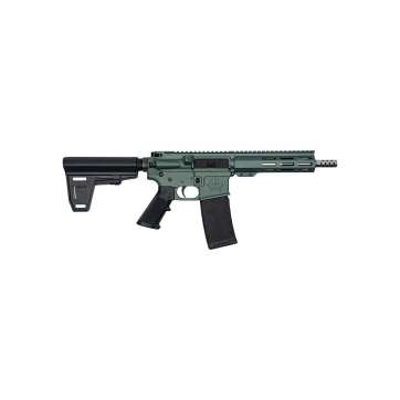 GLFA 223 Wylde Braced Pistol .223 Wylde 30rd Magazine 7.5" Stainless Steel Charcoal Green Finish