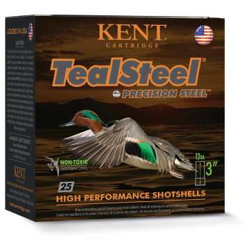 Kent Teal Steel Shotshells 12ga 2-3/4" 1-1/4oz 1300 fps #6 25/ct