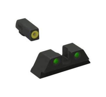 Meprolight ML41770 Hyper-Bright Yellow Ring Front/Green Rear Sights for S&W M&P Shield Shield Plus (Not EZ Models)