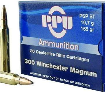PPU Rifle Ammunition .300 Win Magnum 165 gr SPBT 3050 fps 20/ct