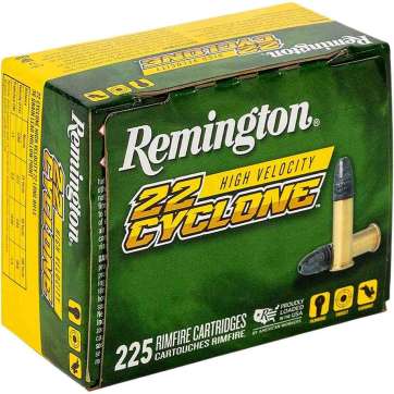 Remington 22 Cyclone Rimfire Ammunition .22 LR 36gr Lead HP 1280 fps 225/ct