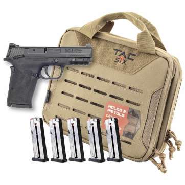 Smith & Wesson M&P9 Shield EZ M2.0 Handgun Bundle 9mm Luger 8rd Magazines (5) 3.675" Barrel Black with Case