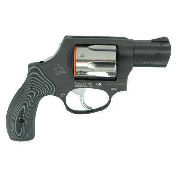 Taurus 856 Concealed Hammer Handgun .38 Spl 6rd Capacity 2" Barrel Matte Black Finish/Stainless Cylinder Grey VZ Grips