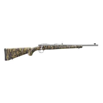Ruger 77/44 Rifle .44 Rem 4rd Capacity 16.6" Threaded Barrel  Mag Alloy Blued Steel w/Desolve Bare Reduced  Camo Pattern Stock