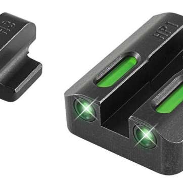 Truglo TFX Tritium/Fiber-Optic Day/Night Sights Fit Taurus MIllennium 62 709 Slim / 740 Slim - White Outline Front/Rear Green/